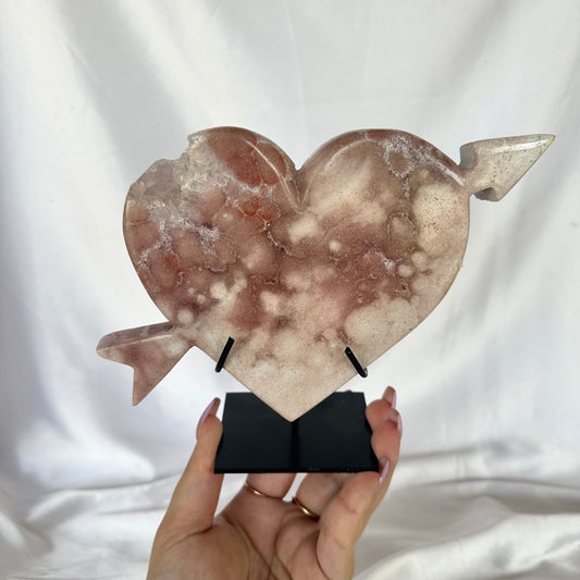 Pink amethyst heart #442