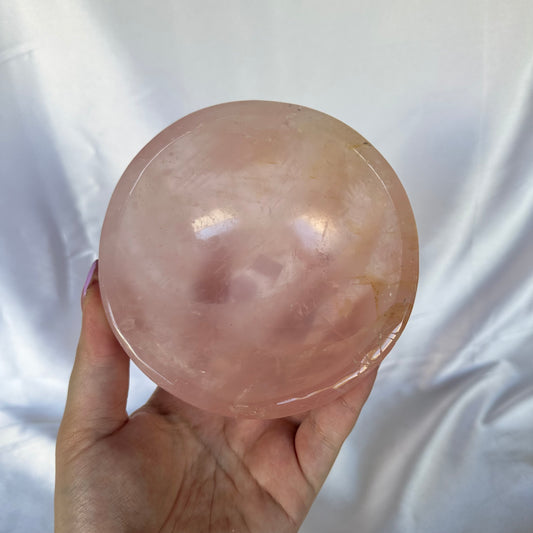 Rose quartz bowl