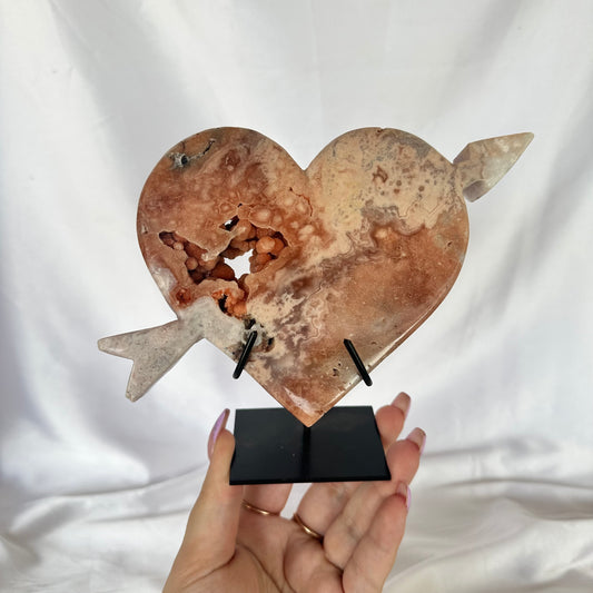 Pink amethyst heart #368
