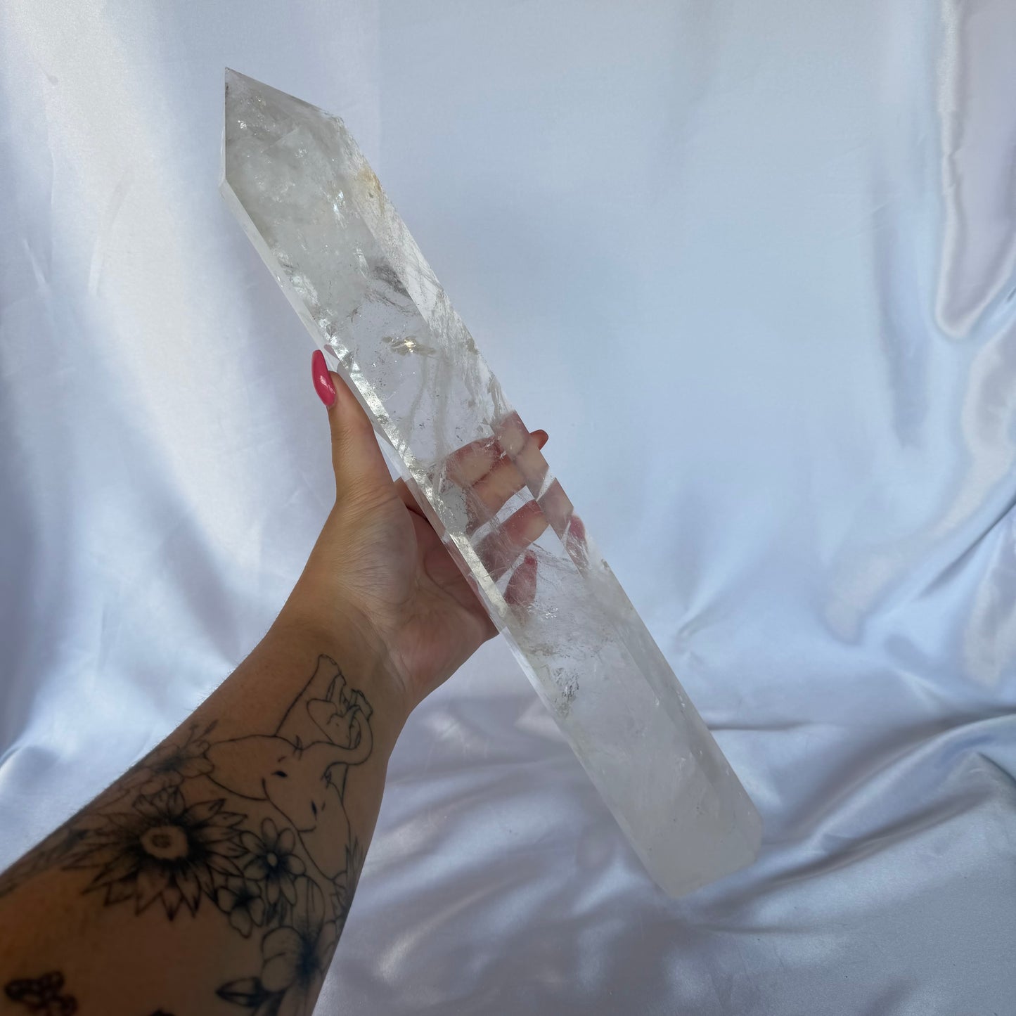 XXL clear quartz tower