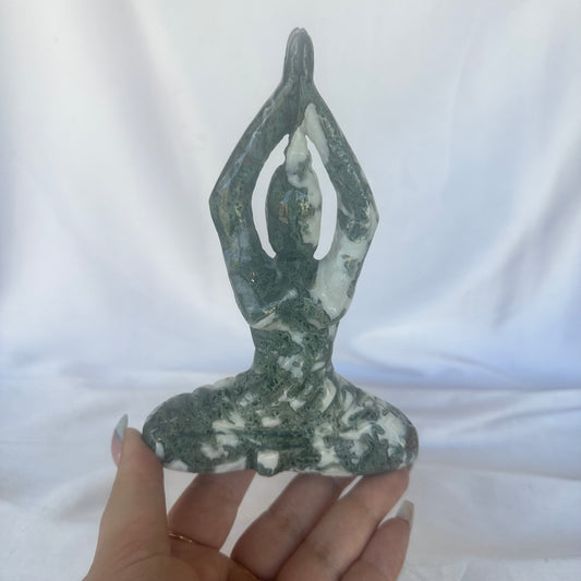 Moss agate yoga goddess