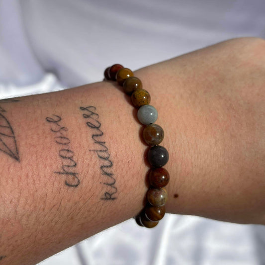 Ocean jasper dark bracelet