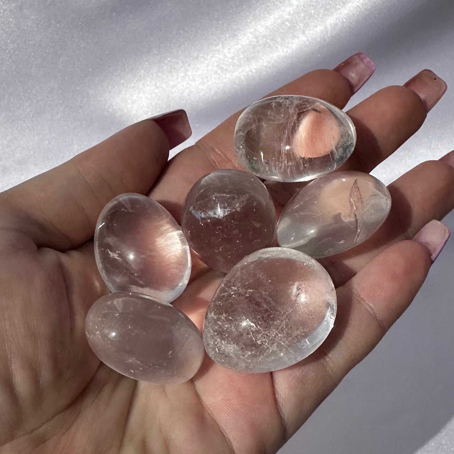 Clear quartz tumble