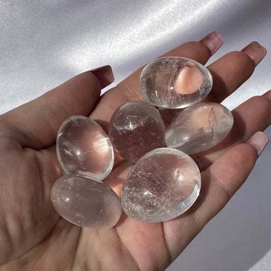 Clear quartz tumble