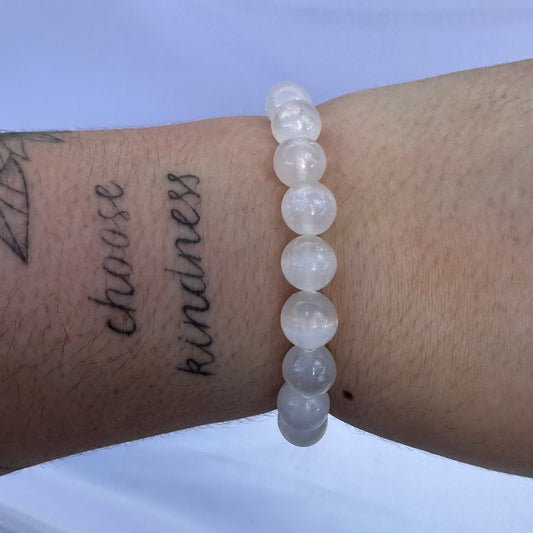 Selenite bracelet big bead