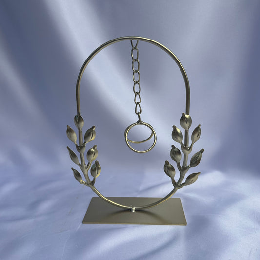 Gold hanging sphere stands