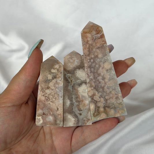 Pink amethyst points