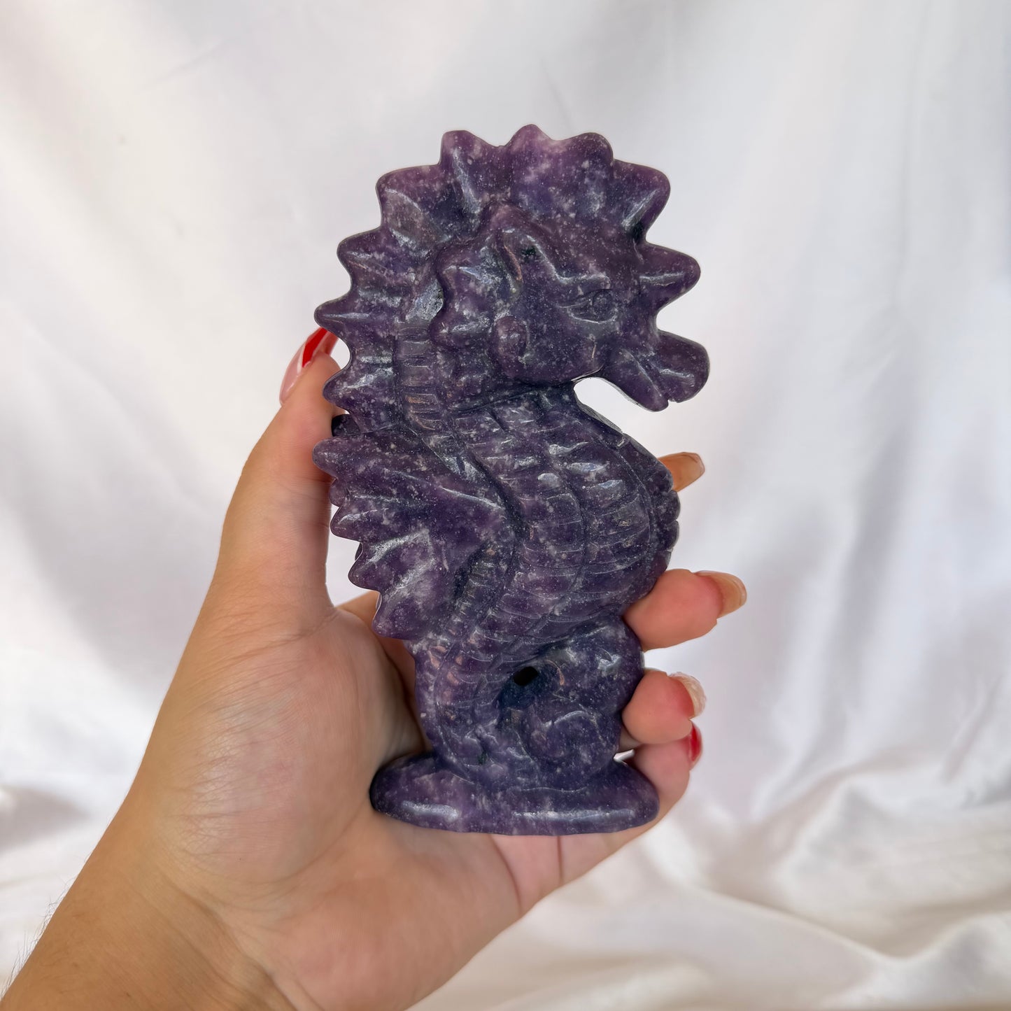 Lepidolite seahorse