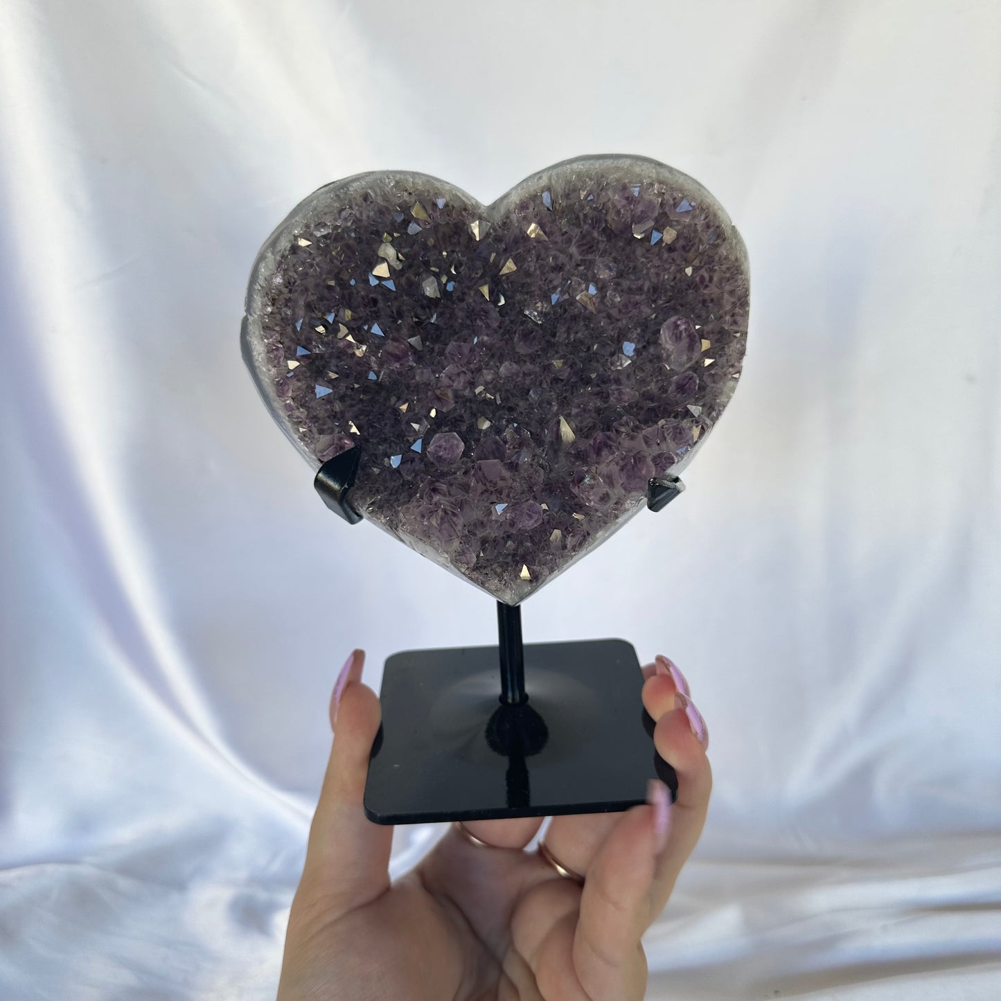 Amethyst cluster heart #446