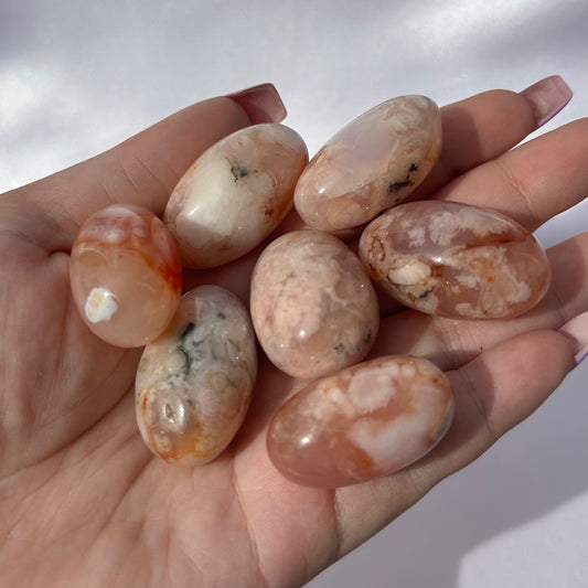 Pink agate tumble