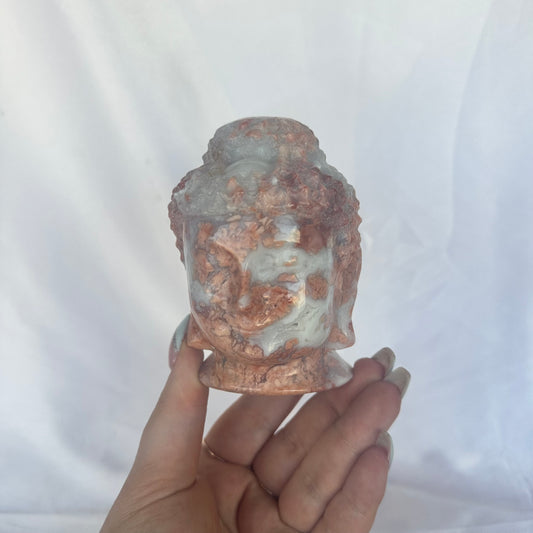 Petal agate Buddha head