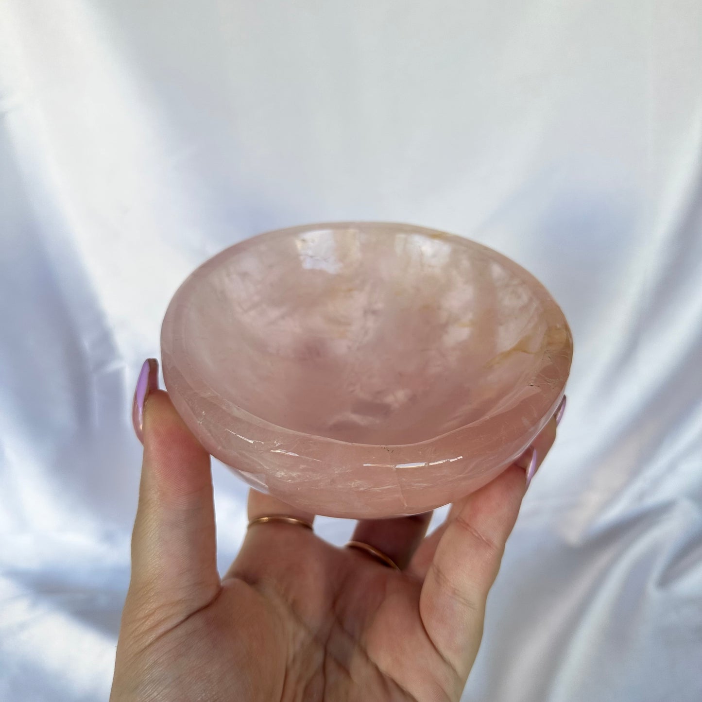 Rose quartz bowl