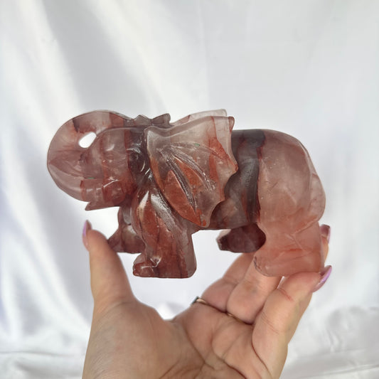 XXL fire quartz elephant