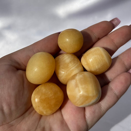 Orange calcite tumble
