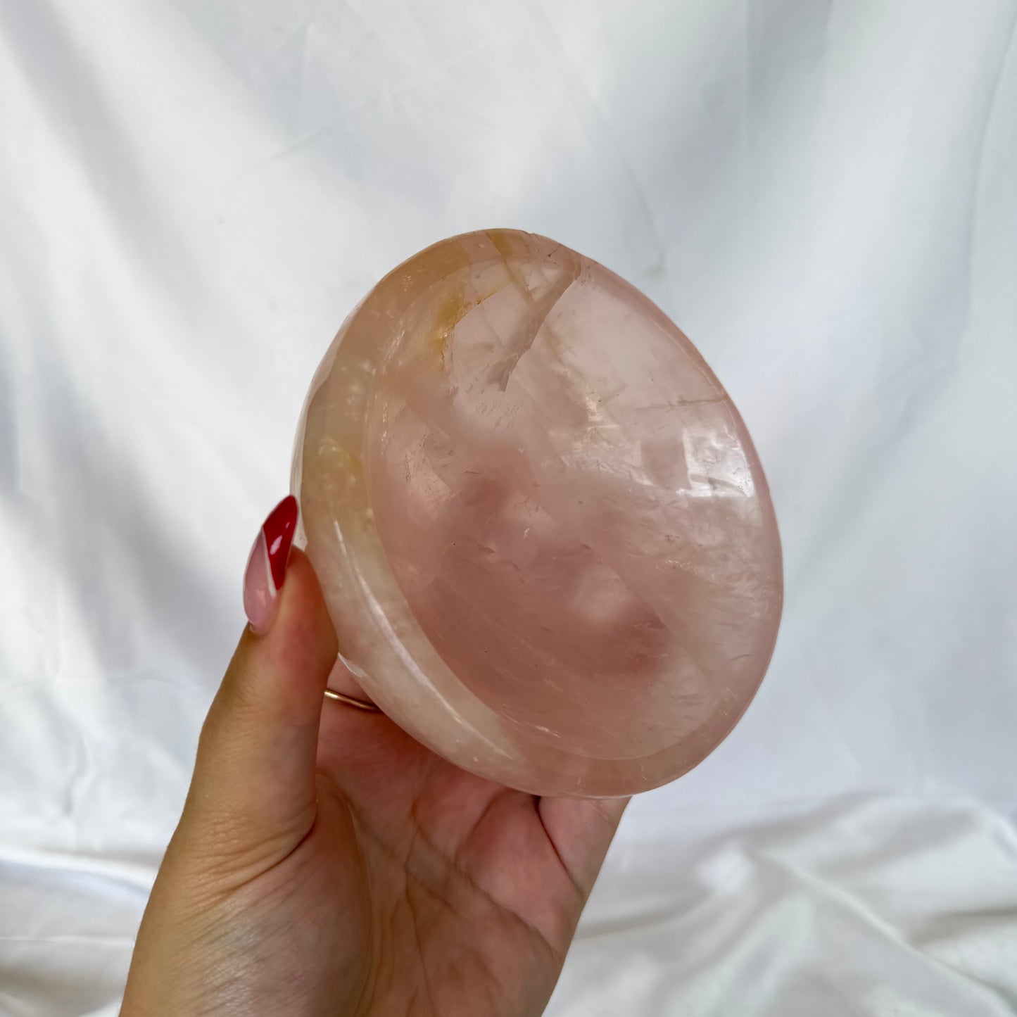 Rose quartz bowl