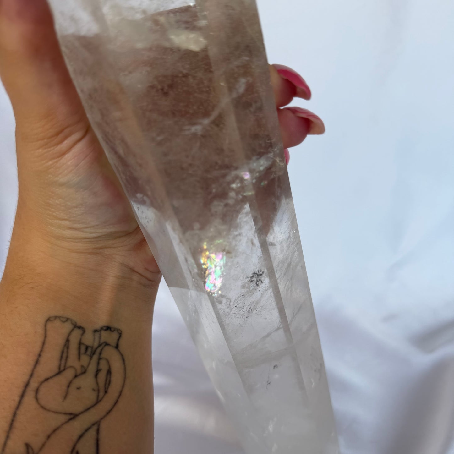 XXL clear quartz tower