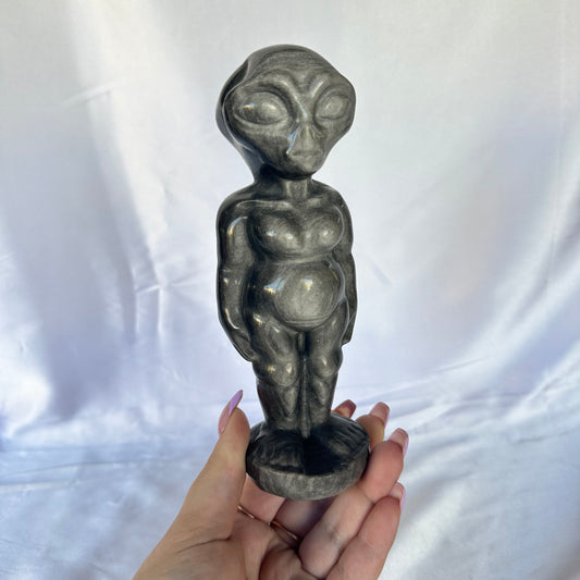 Silversheen obsidian alien