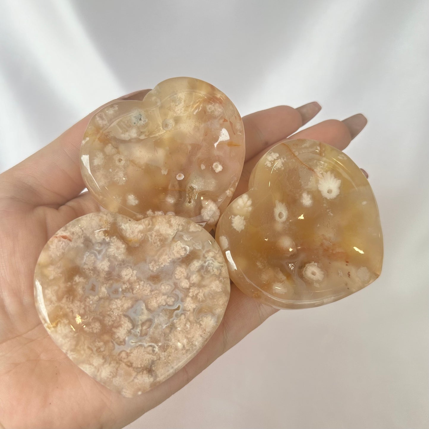 Flower agate heart bowl