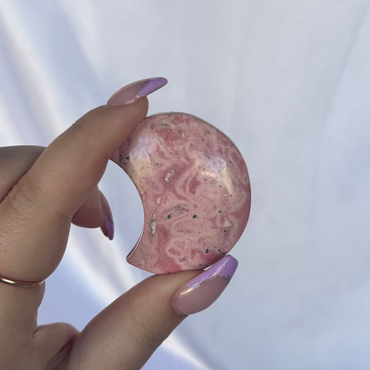Peruvian rhodonite moon #3