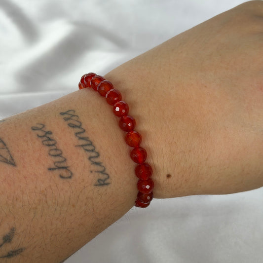 Carnelian faceted bracelet