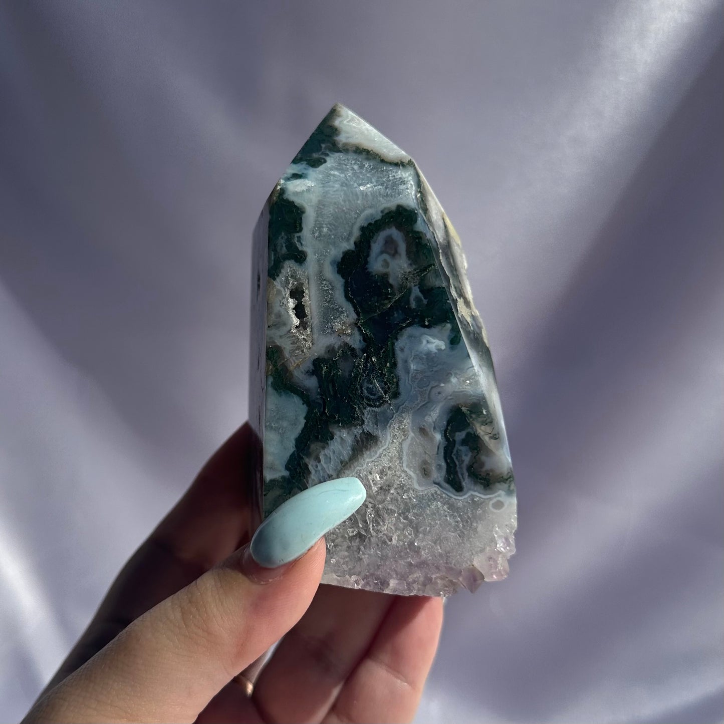 Amethyst x moss agate freeform