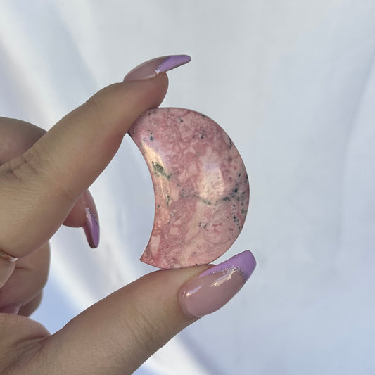Peruvian rhodonite moon #4