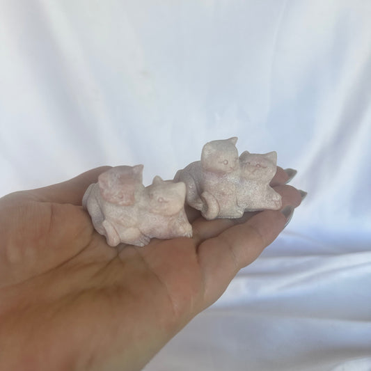 Pink opal kitty duo