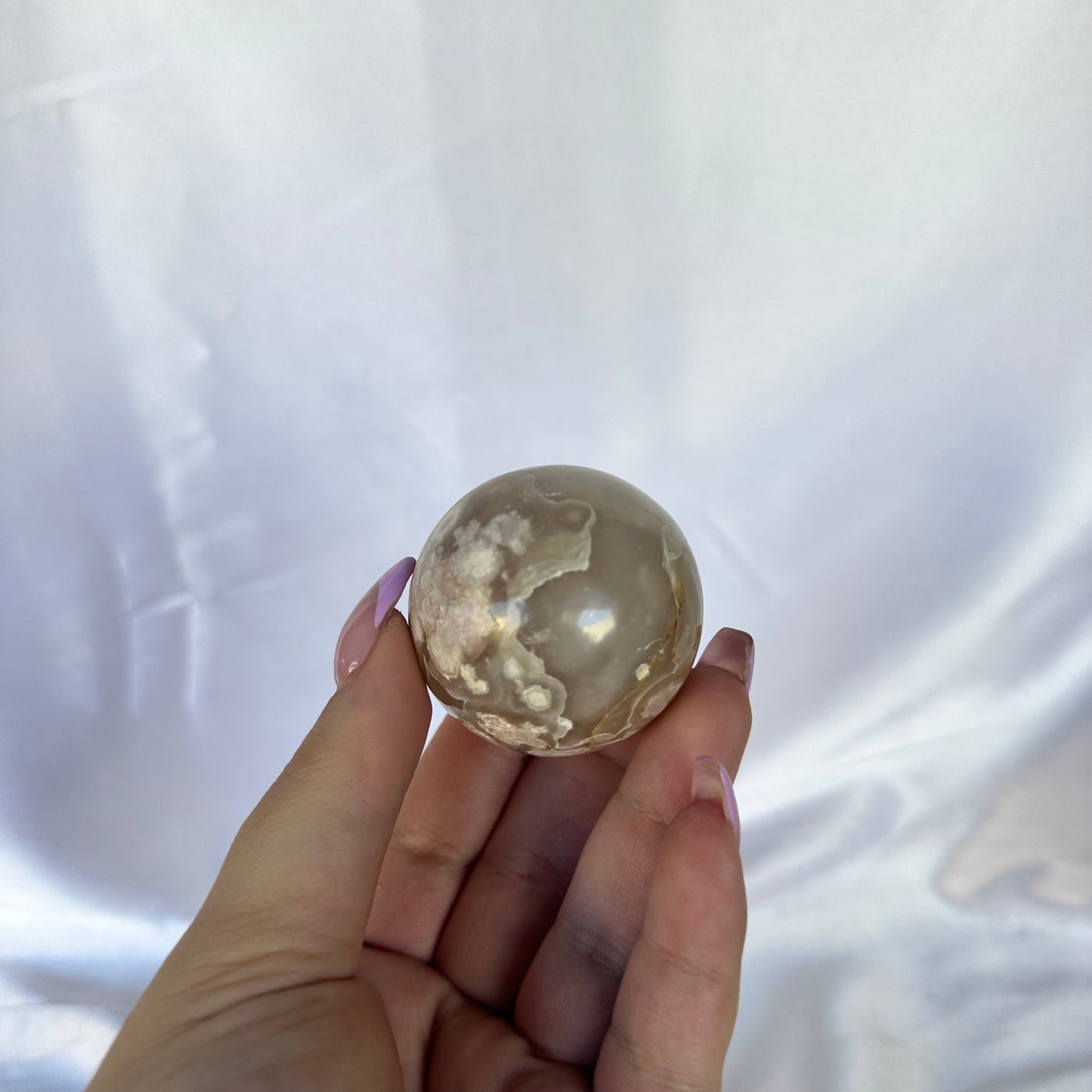 Flower agate sphere #421