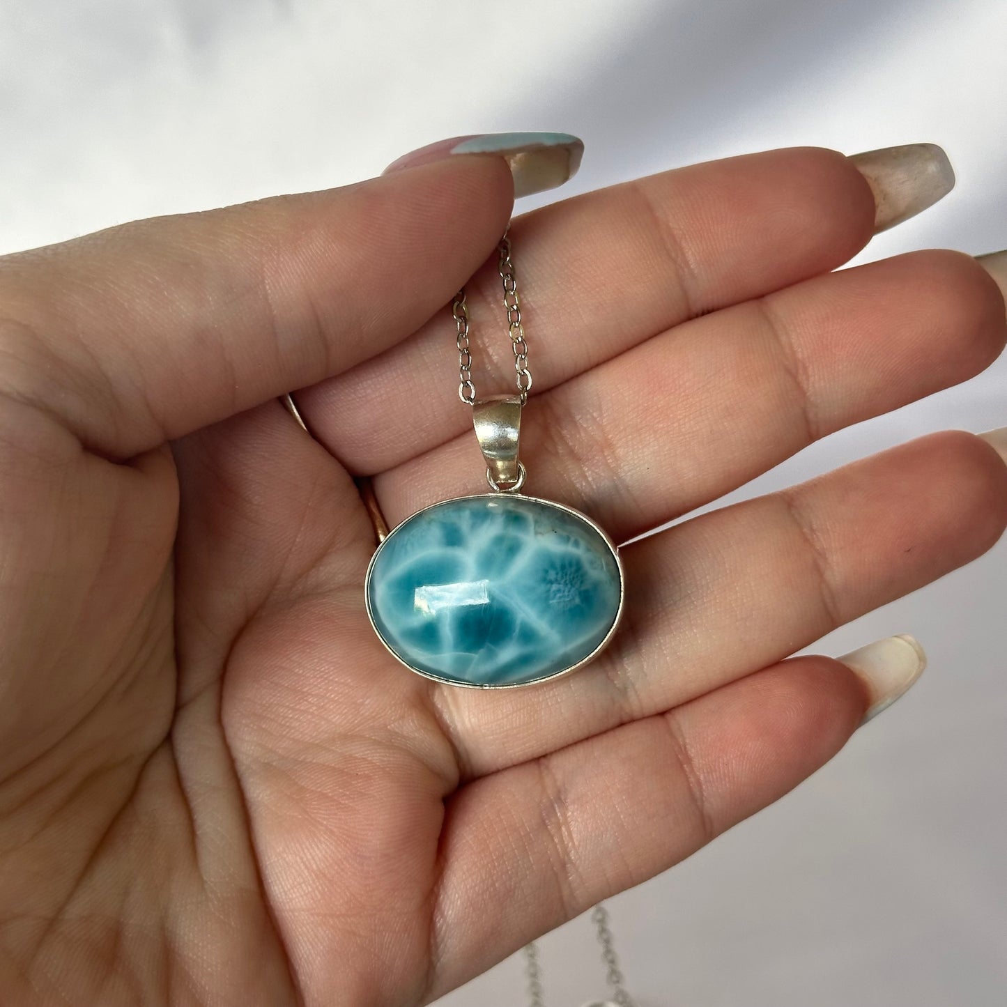 S925 Larimar pendant #398