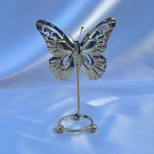 Gold butterfly sphere stand