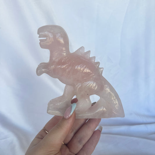 Rose quartz dinosaur