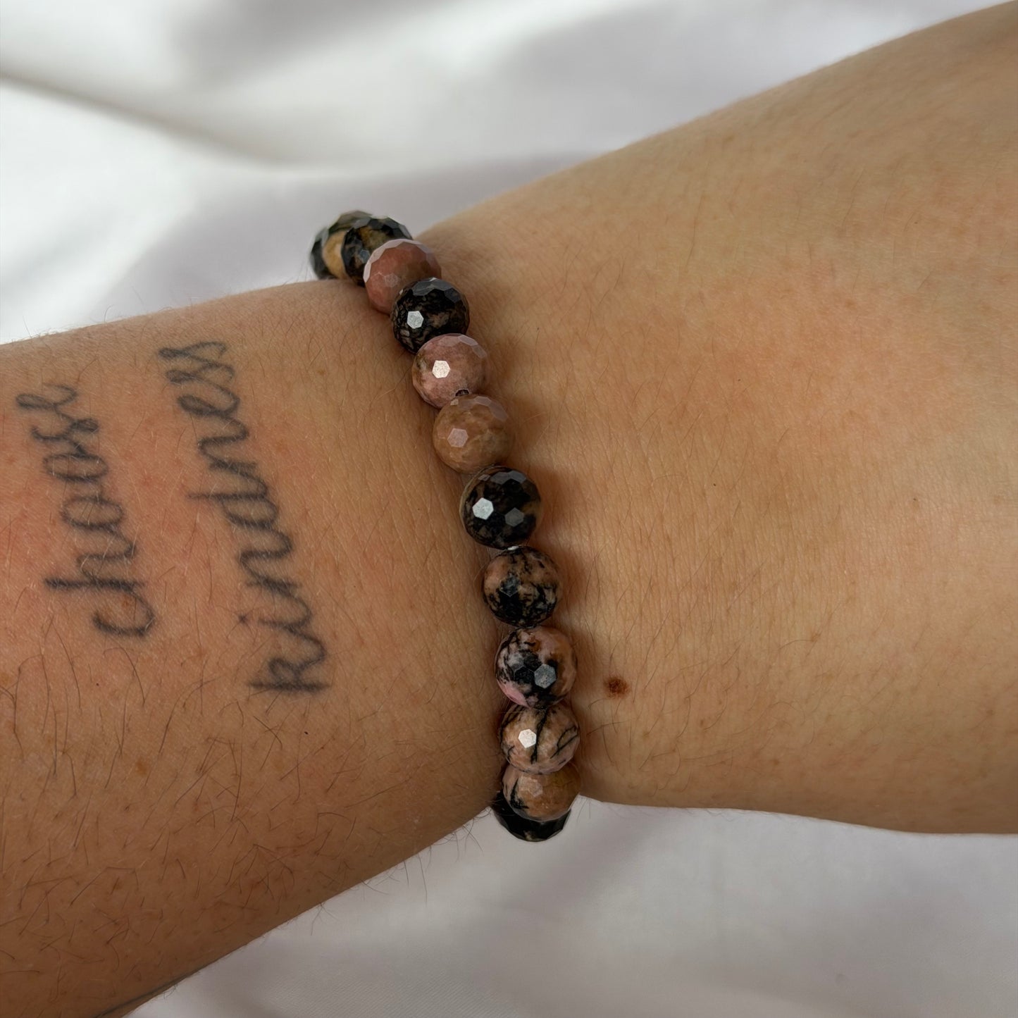 Rhodonite faceted bracelet