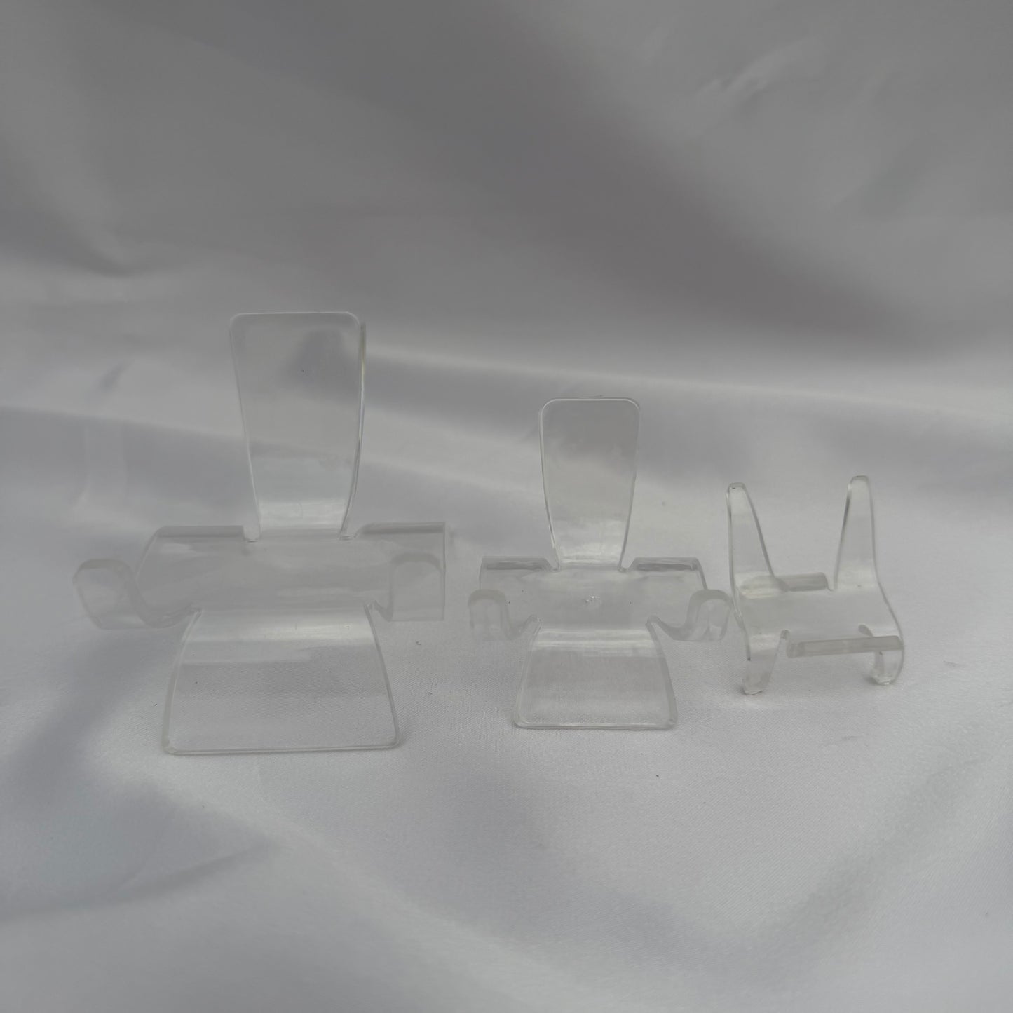 Clear plastic display stand x3
