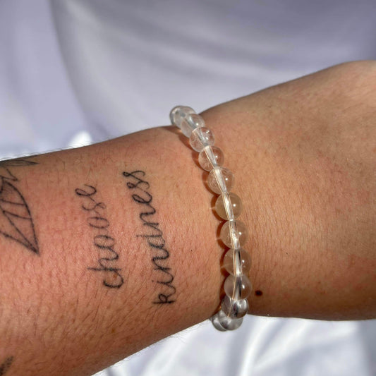 Clear quartz bracelet small bead