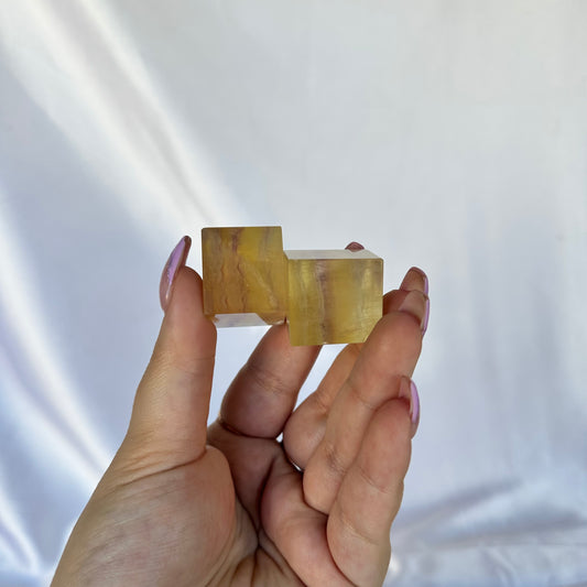 Yellow fluorite cube