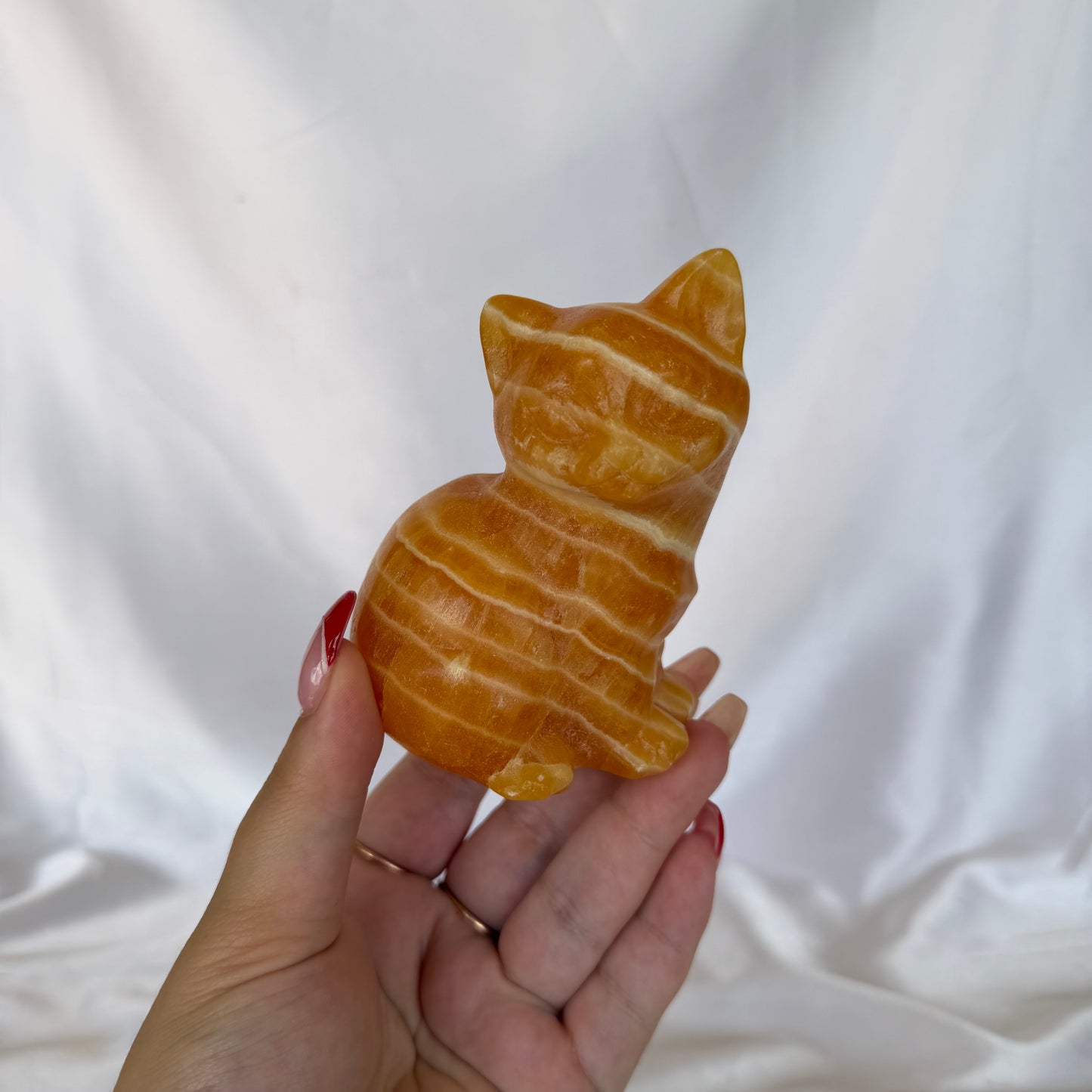 Orange calcite cat