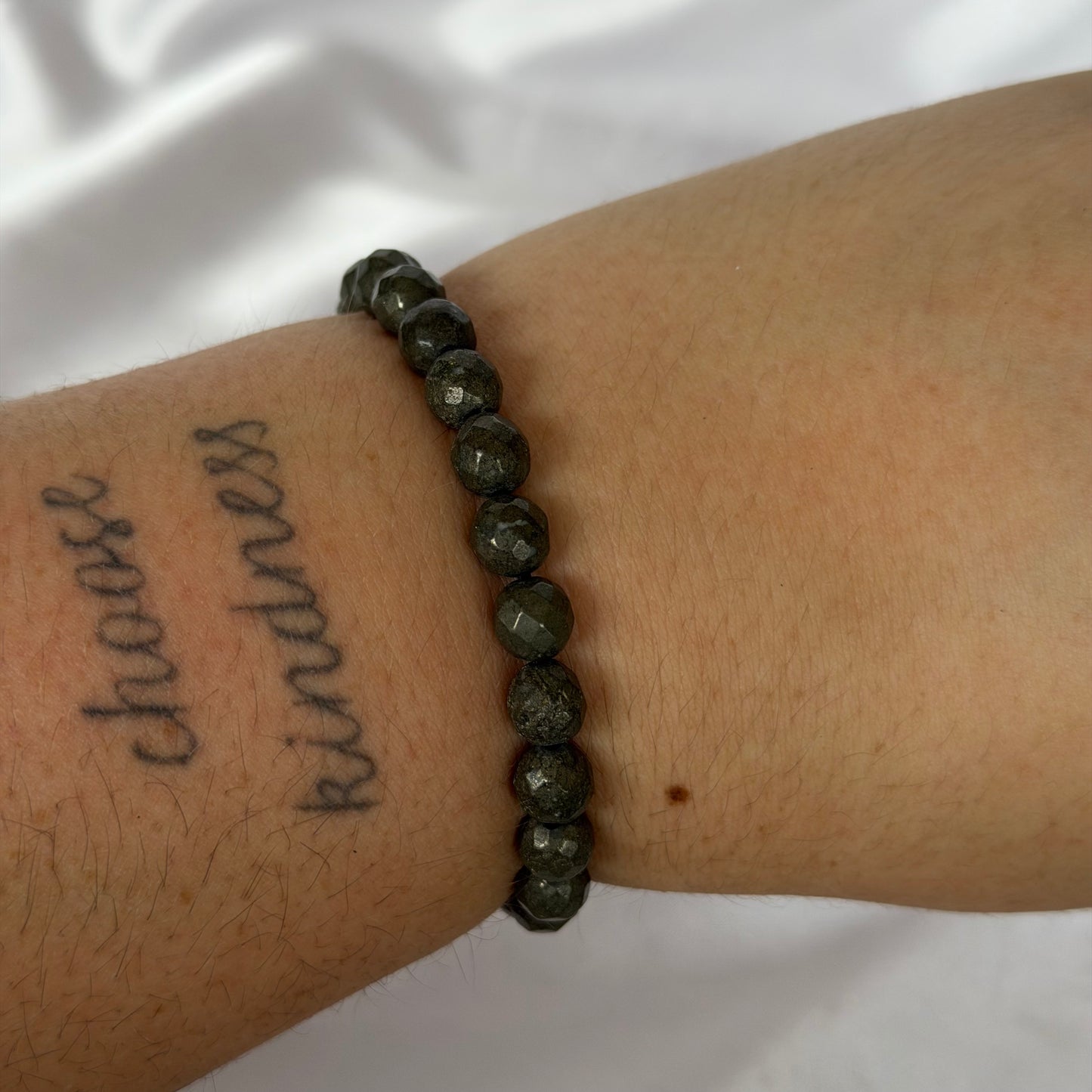Pyrite faceted bracelet