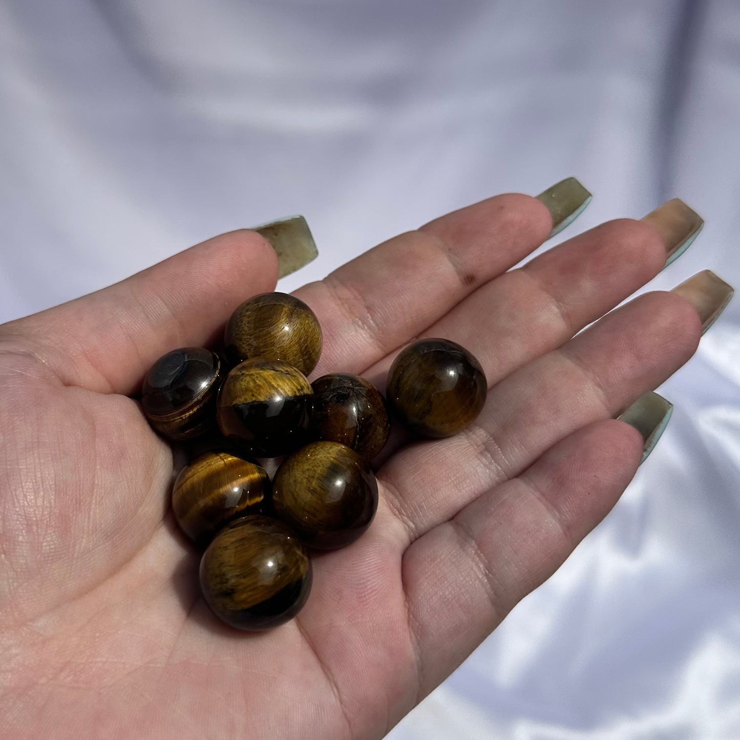 Tigers eye mini spheres