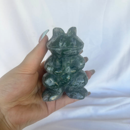 Moss agate frog #205
