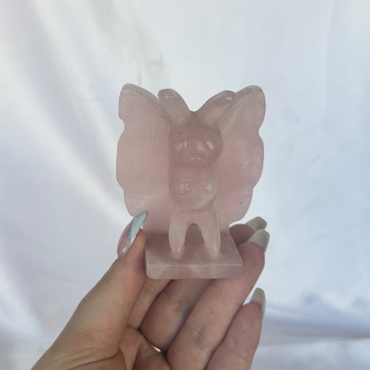 Rose quartz butterfly