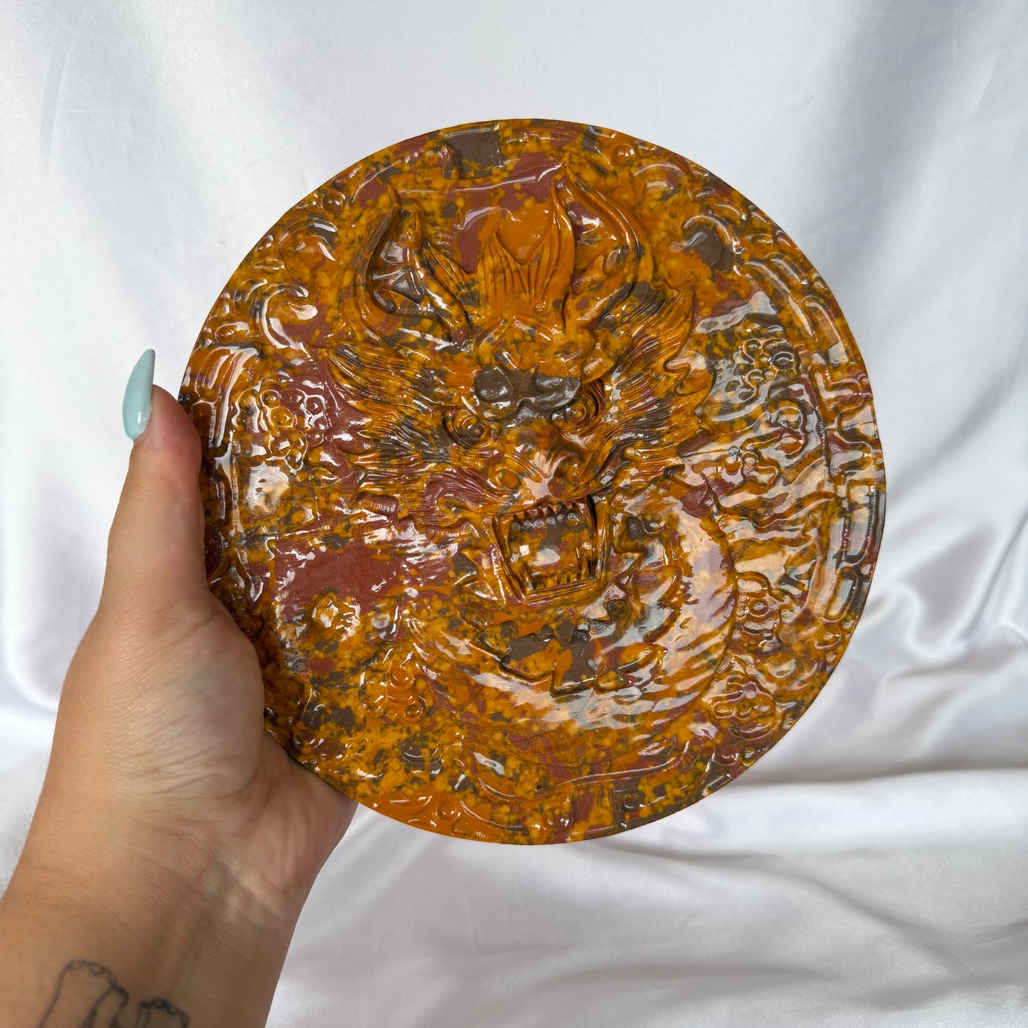 Chinese jade dragon slab