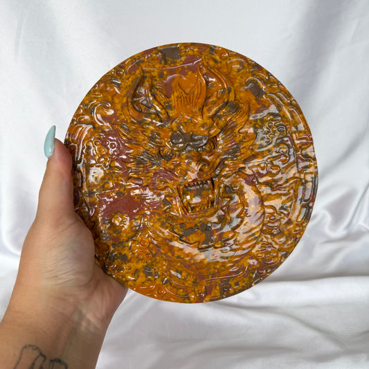 Chinese jade dragon slab
