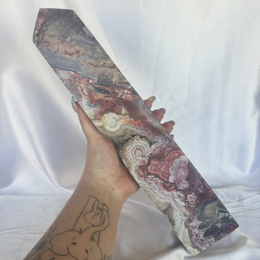 Mexican lace agate XXL tower