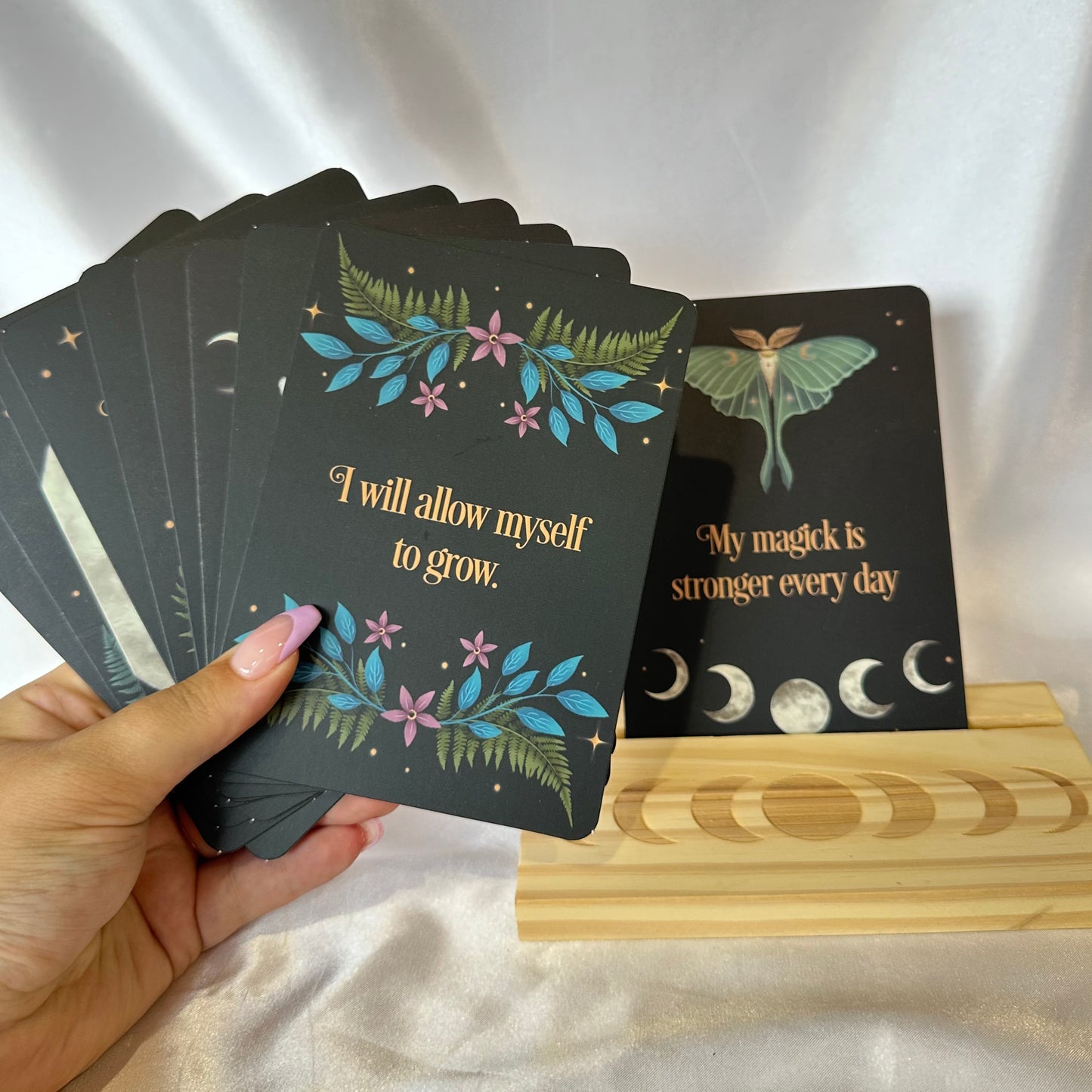 Dark forest affirmation deck & stand