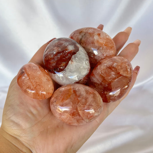 Fire quartz palm stone