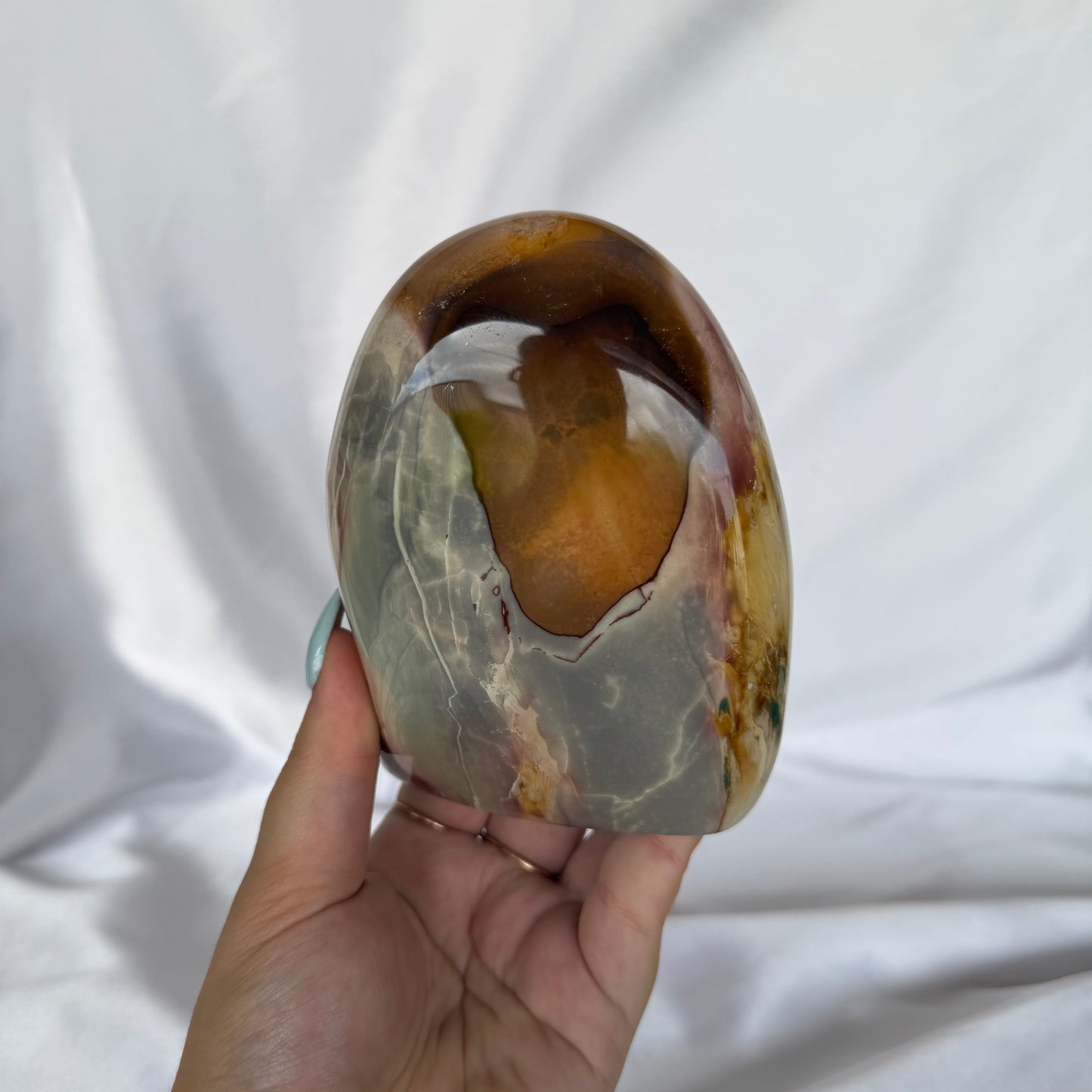 Pink, purple & yellow pastel polychrome jasper freeforms