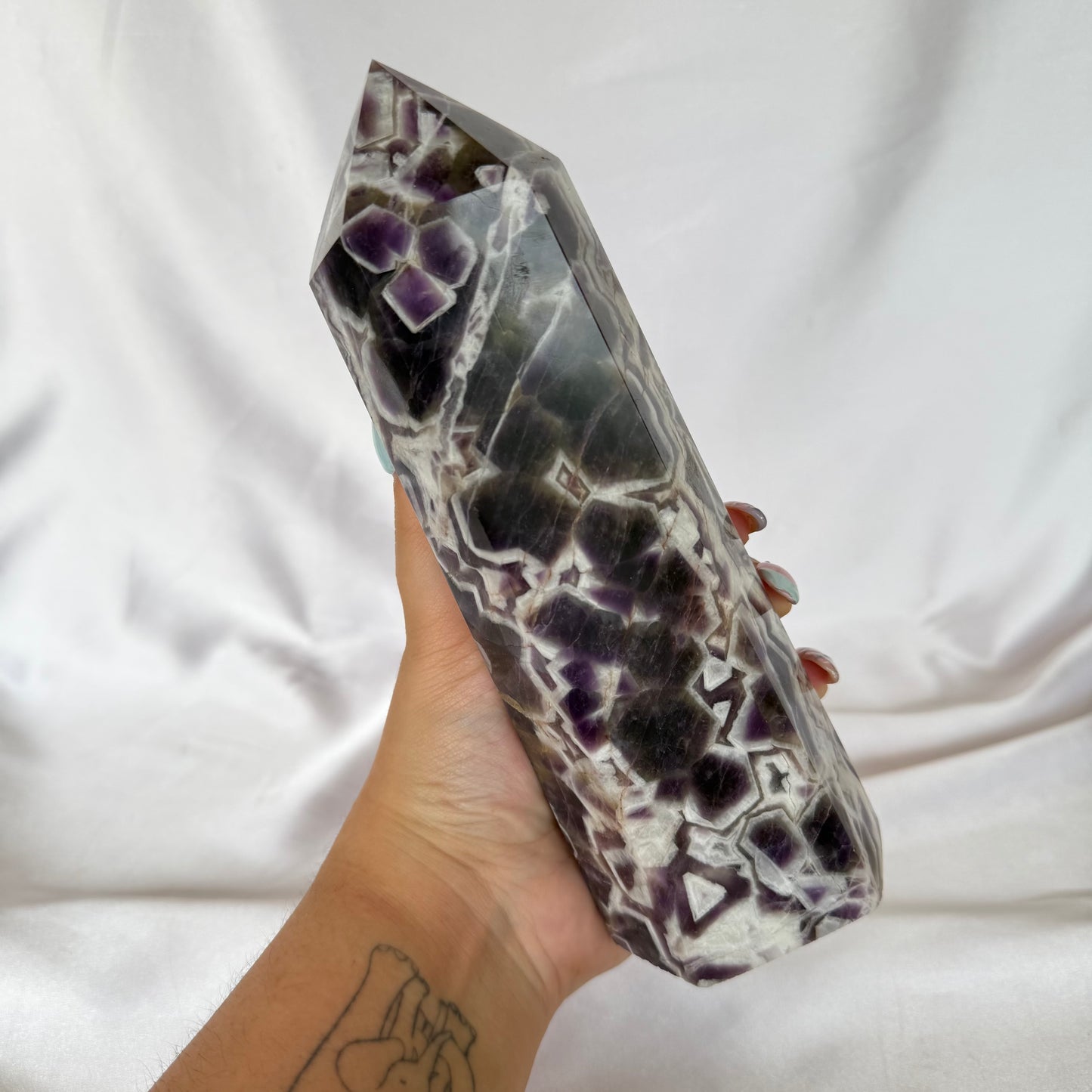Chevron amethyst tower