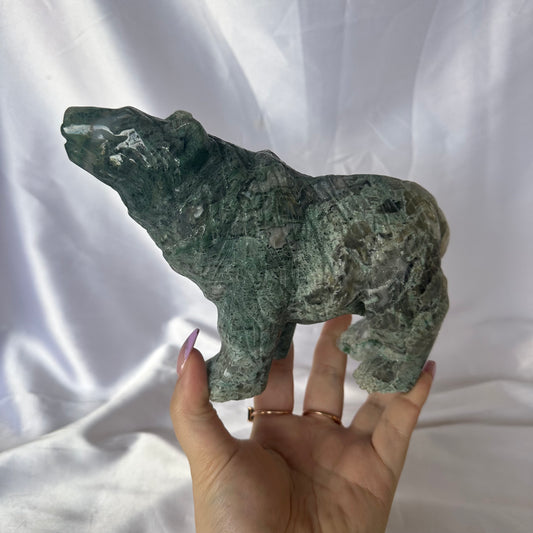 XXL moss agate bear