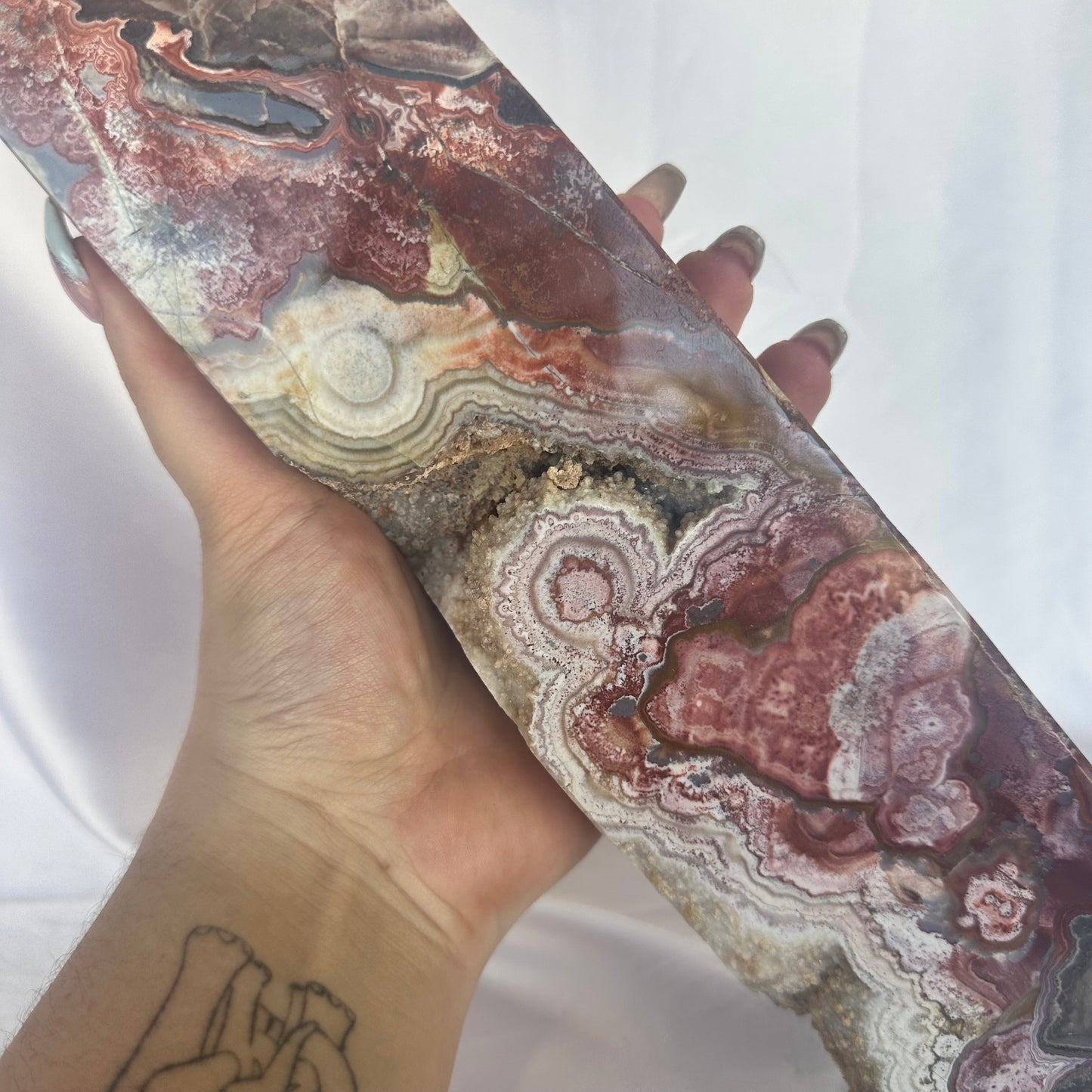 Mexican lace agate XXL tower