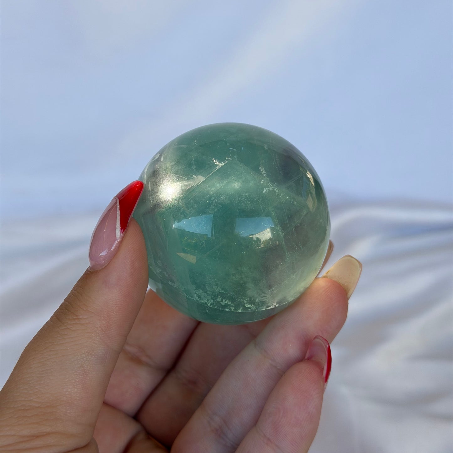 Watermelon fluorite sphere #152
